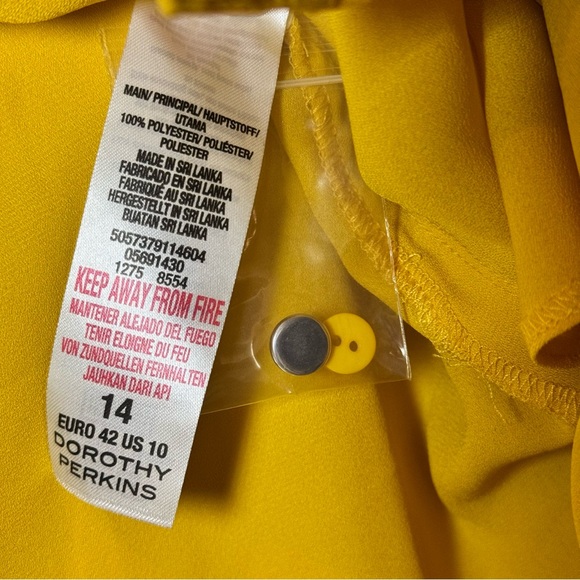 Dorothy Perkins Yellow Roll-Sleeve Blouse - Business Casual / Workwear - US 10 - Picture 3 of 9
